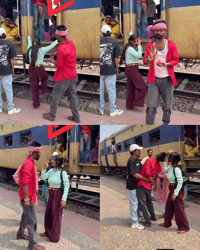 Eisha1099's tweet image. जब लड़की ट्रेन में चढ़ रही होती है 
तभी एक लड़का आता हैं

 लड़की के सर में सिंदूर भर के मुड़ कर चला आता है लड़की को गुस्सा आता हैं और  उसके पास जा कर 2-4 थप्पड़ कस देती हैं,

 लड़का बल्हे ही प्रैंक कर रहा था पर वे गलत है  ऐसा प्रैंक बिल्कुल सही नही हैं  लड़के को ऐसा मजाक नहीं