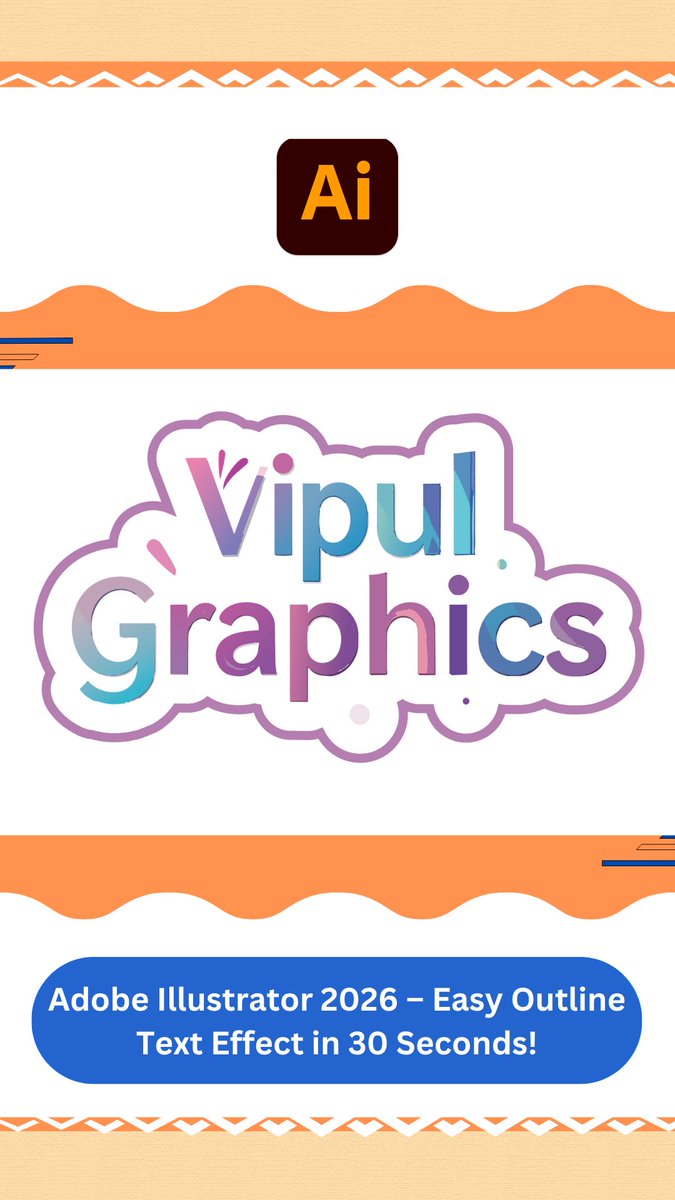 vipul_graphics's tweet image. Adobe Illustrator 2026 – Easy Outline Text Effect in 30 Seconds!
.
#vipulgraphics #illustrator #tips #outline #texteffect #design #graphics #designer #explore