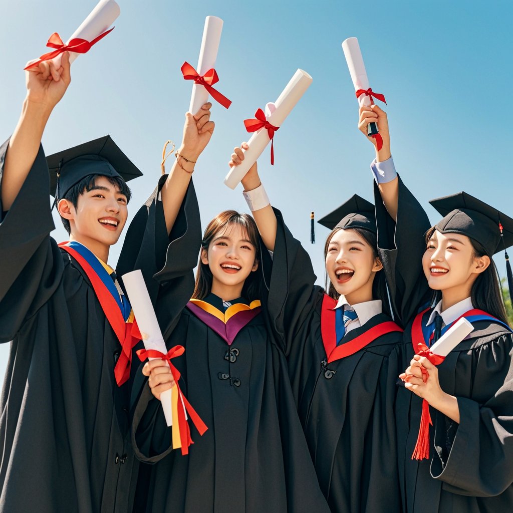 zach_uhrig's tweet image. "T-minus 0: Caps tossed, hearts full—we’re graduates, now and forever.  #ClassOf2024 #DoneButNeverOver"