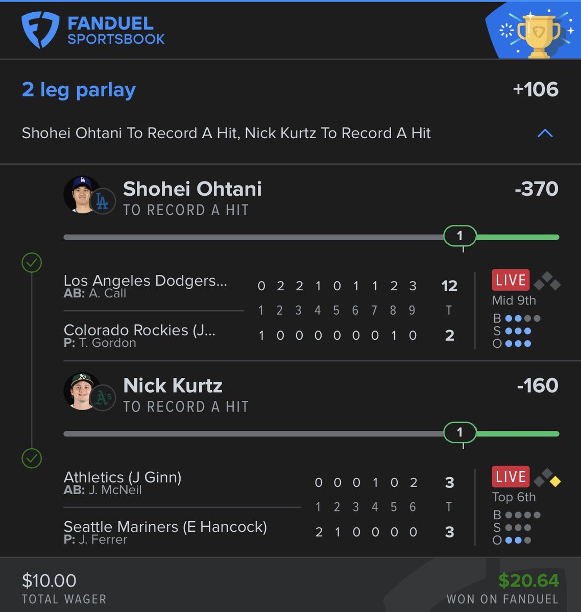 THEGAMBLINGGAWD's tweet image. BANG✅
Gambling Gawd’s VIP MLB Hits Ladder Challenge🪜⚾️
💥💥$10&amp;gt;&amp;gt;&amp;gt; $10,000💥💥
💥💥💥IN 10 DAYS!💥💥💥
🪜DAY 1 LADDER CHALLENGE🪜
🔥🔥$10———&amp;gt;$20.64
🚨🚨Day 2 Incoming!🚨🚨
JOIN✅WIN✅SIMPLE✅
#LadderChallenge #VIP