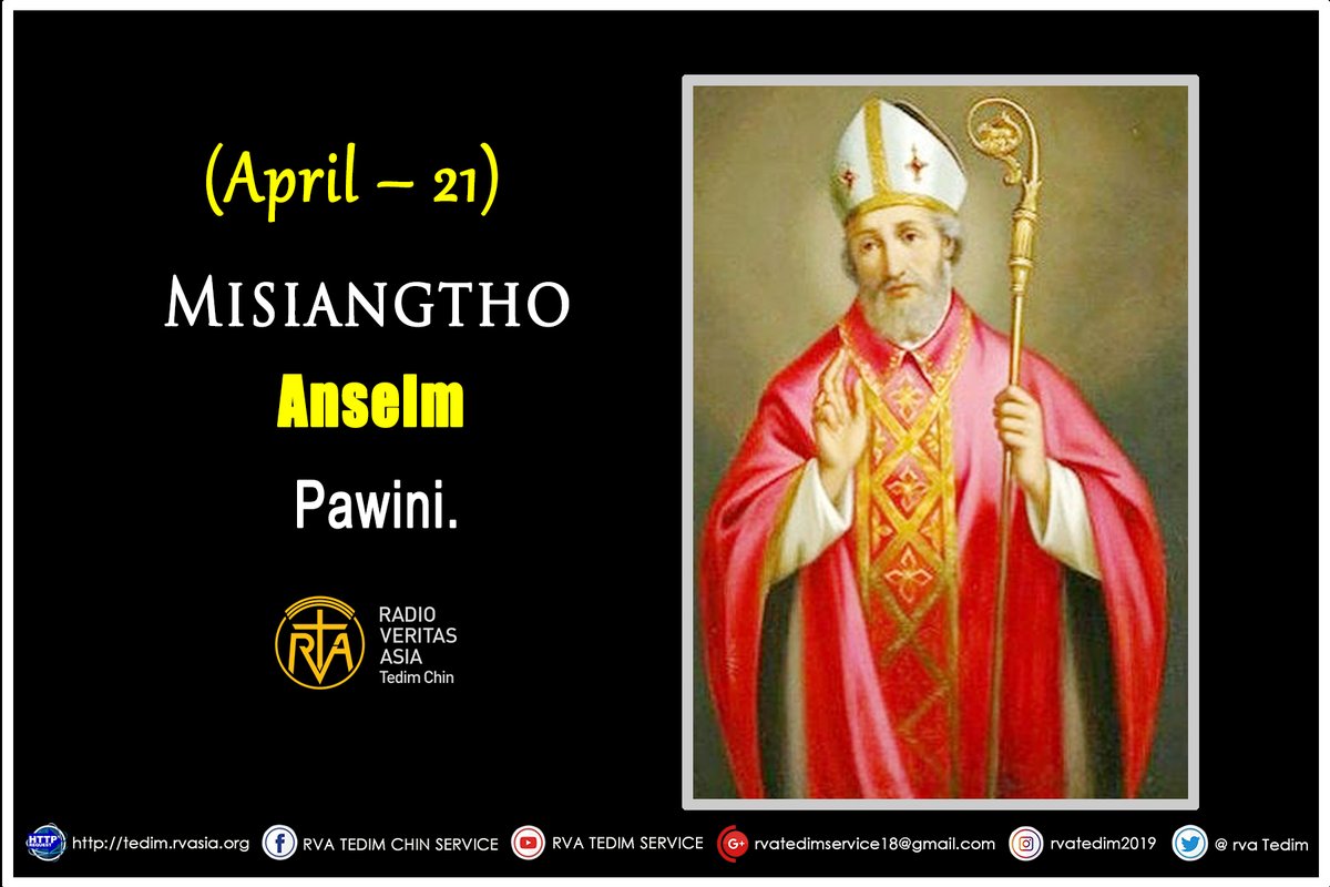 RvaTedim's tweet image. Misiangtho Anselm Pawini.
(April - 21)
*****
Misiangtho Anselm aw…Ko te adingin thu hong ngetsak in.
#RVA, #RVATedimChinService, #Misiangtho,
#RVAZomiChinService,
#KalayDiocese,
#Saints, #StAnselm,
rvatedimchin.org/2026/04/21/mis…