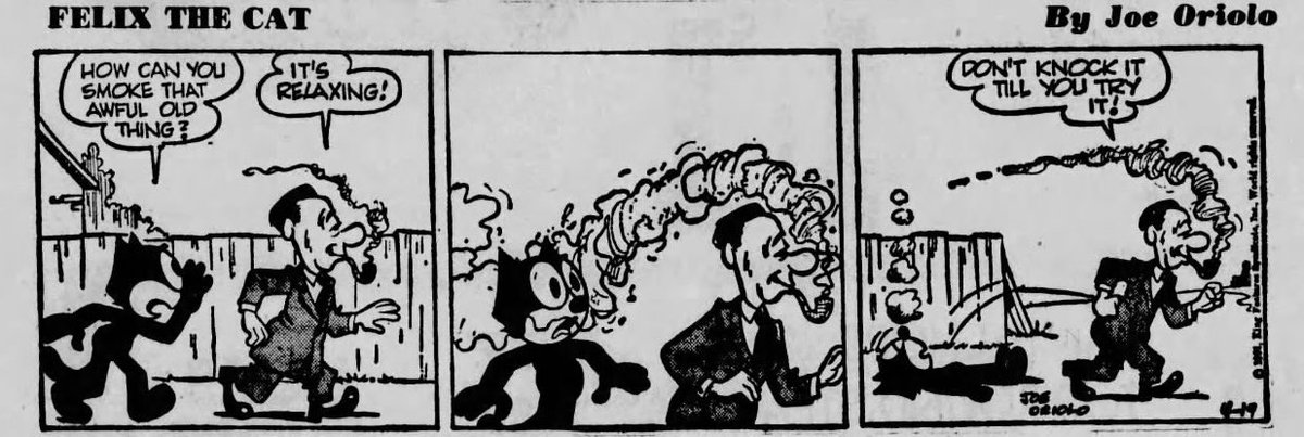 JLW2699's tweet image. DUDE it’s 420!!! 🤩😮‍💨😶‍🌫️

How it feels to walk around in any American city on this day 🤢…😂

Felix the Cat by Joe Oriolo (Apr. 19, 1961)

^^I see Joe made this near 4/20 too!! There’s no way…😂😂😂

#FelixTheCat #Smoke #High #Pot #Weed #USA #Culture #Faint