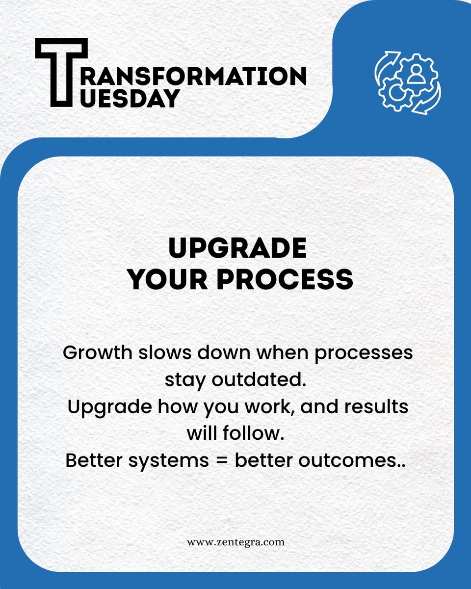 myzentegra's tweet image. If your systems are outdated, your growth will be too.
Upgrade how you work—results will follow. 

#TransformationTuesday #BusinessSystems #ProcessImprovement #Automation #WorkSmarter #ScaleUp #DigitalTransformation #Zentegra #Efficiency #GrowthHacks