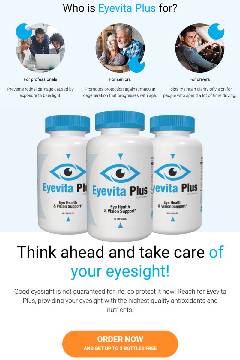 xs2charlie's tweet image. "Restore, Protect, and Strengthen Your Eyes"
Eyevita Plus offers triple-action support: reducing irritation, improving retinal health, and protecting against blue light. Give your eyes the care they deserve.
#RestoreVision #ProtectYourEyes 
Order Today:
sites.google.com/view/eyevita--…