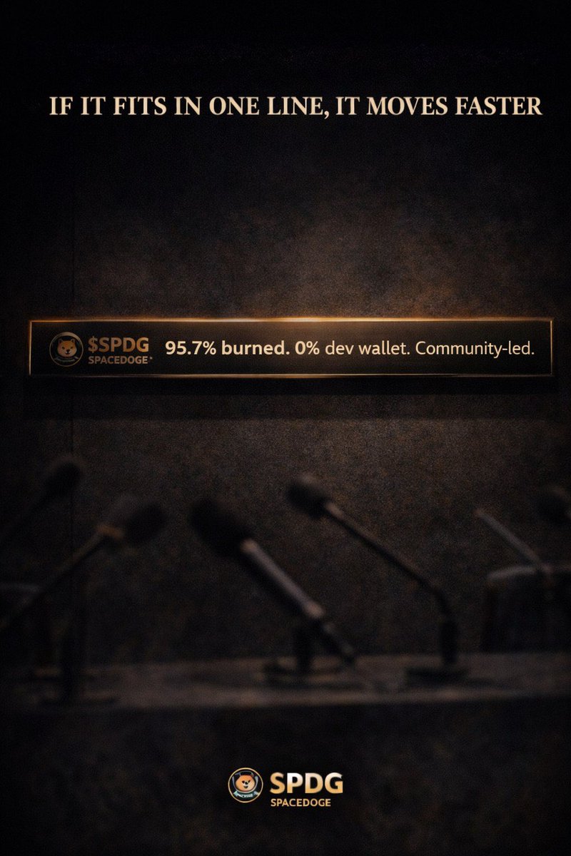 The meme coins that hold attention usually do one thing well:

They give people a story they can repeat without needing a full breakdown.

That’s where $SPDG stands strong.

95.7% burned.  
0% dev wallet.  
Community-led momentum.

Easy to explain.  
Easy to trust.  
Easy to