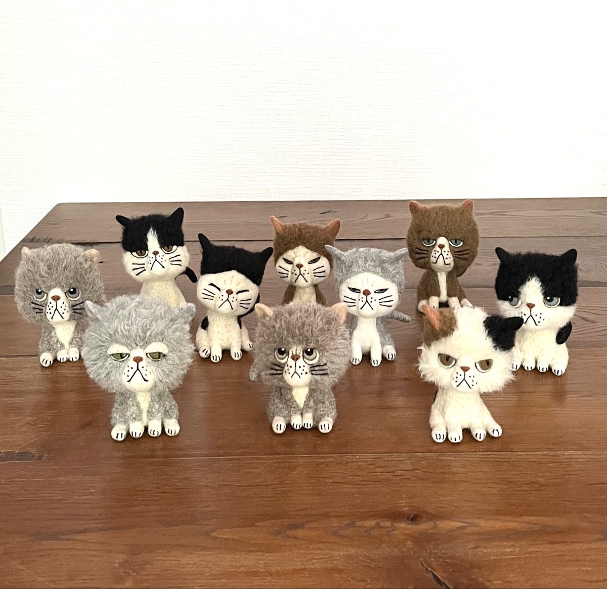 felt7373's tweet image. みんな目つき悪い〜笑

#needlefelting #ブサ猫