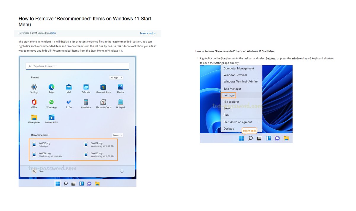 CAStenman's tweet image. How to Remove “Recommended” Items on Windows 11 Start Menu  tinyurl.com/zmm4r29h    #Windows11 #HowTo #Recommended