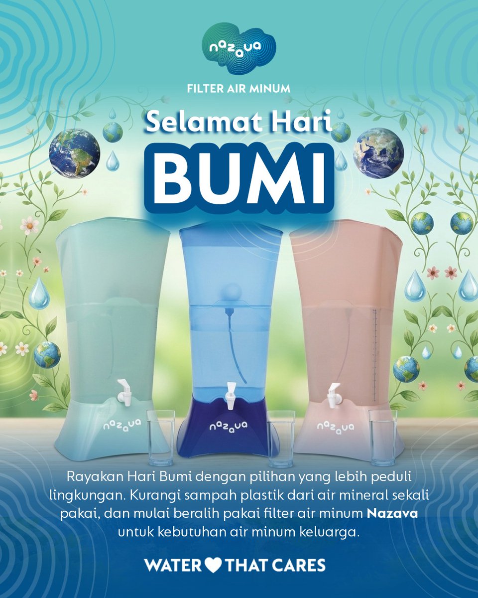 Bumi kasih kita air untuk hidup—sudah seharusnya kita jaga bersama. Mulai dari langkah kecil di rumah: kurangi limbah plastik dan pilih cara yang lebih berkelanjutan

Dengan Nazava, kamu bisa menikmati air minum lebih aman tanpa bergantung pada galon sekali pakai. Lebih hemat,