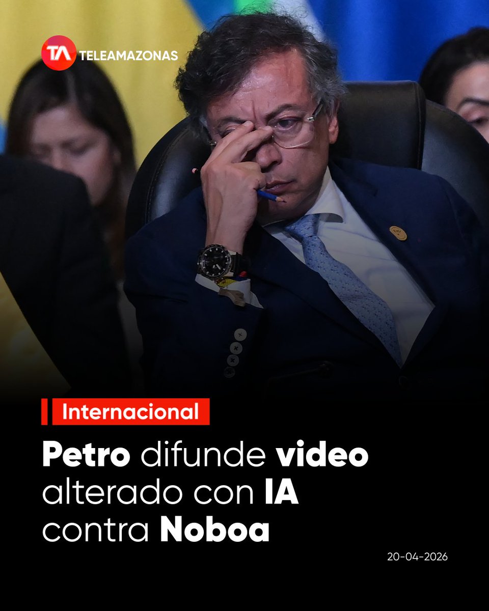 #INTERNACIONAL | Tensión al límite: Gustavo Petro compartió un video alterado con IA para acusar a Daniel Noboa, pero tuvo que borrarlo tras la respuesta de Telemundo. 🚫📱🤖
El medio internacional confirmó que las imágenes fueron manipuladas para simular una noticia falsa.
Todos