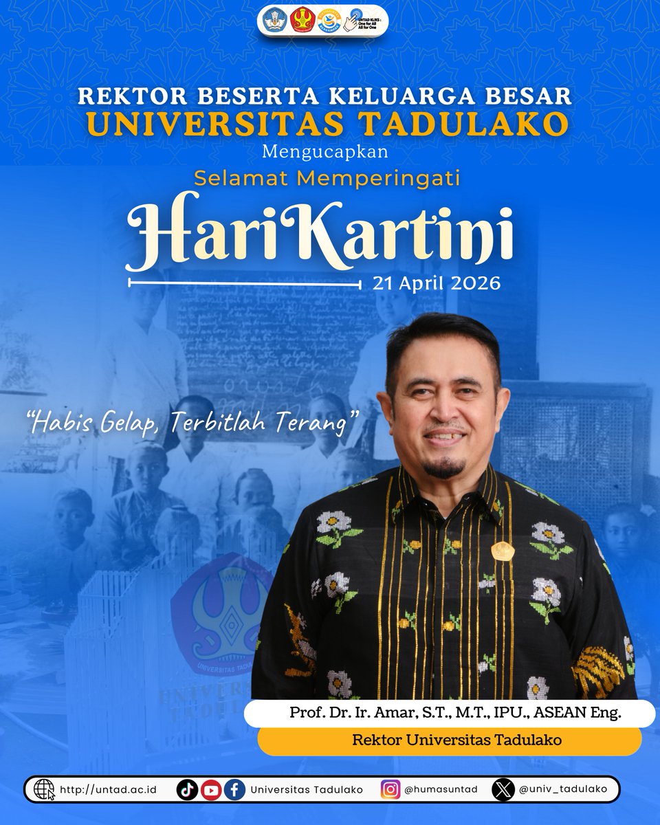univ_tadulako's tweet photo. Habis gelap, terbitlah terang.

Perempuan Indonesia terus melangkah, berkarya, dan menginspirasi.

Selamat Hari Kartini!

#kabaruntad
#untad
#universitastadulako
#harikartini https://t.co/dmW9dEeHbY