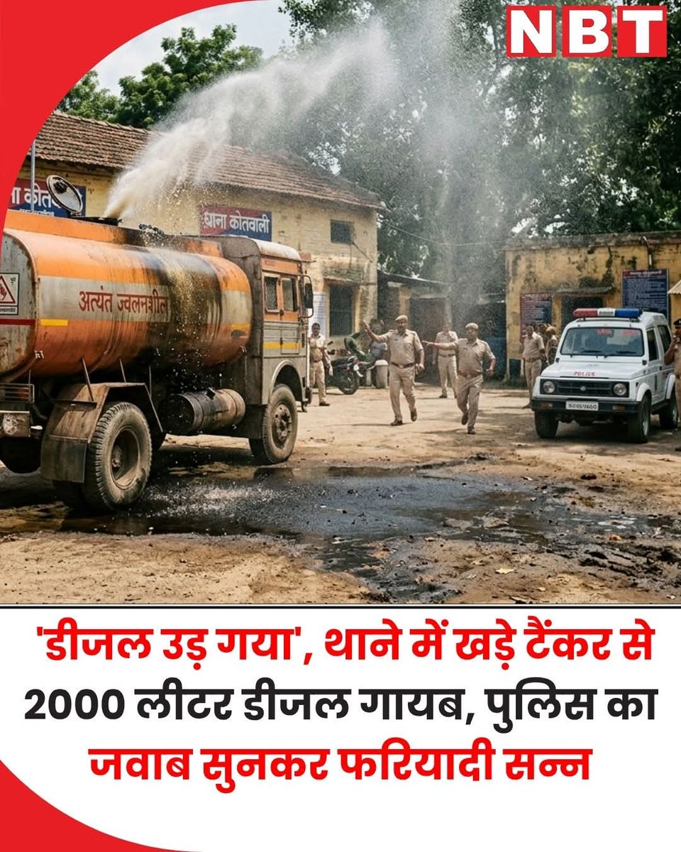 मध्य प्रदेश के मऊगंज से  पुलिस की कस्टडी से 2000 लीटर डीजल गायब हो गया है। और पुलिस की कहना है कि बंद टैंकर से तेल उड़ गया है।