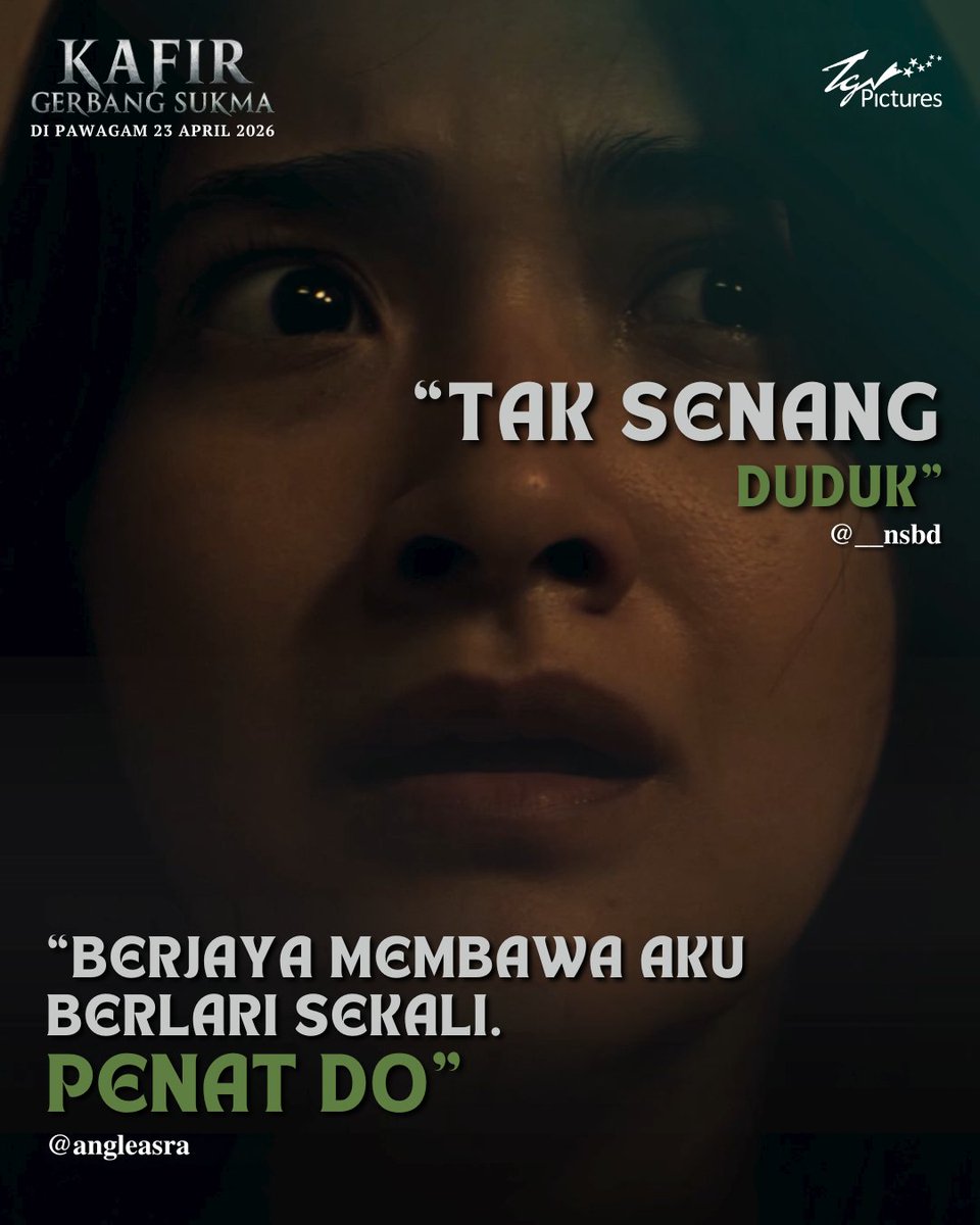 TGVPictures's tweet photo. REVIEW AWAL DARIPADA PARA PENONTON DI MALAYSIA 👻

Nak tahu betul ke tak dorang cakap ni? Tengok sendiri filem KAFIR: GERBANG SUKMA di pawagam pada 23 April ni! Dapatkan tiket SEKARANG! 🎟️

#KafirGerbangSukma https://t.co/9KVaMH5zOq