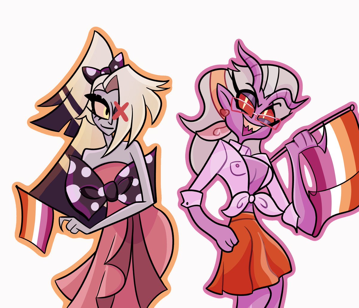 GintinaShe77419's tweet photo. Happy Lesbian Visibility Week everyone! Here's my favorite lesbians in hellaverse
#HazbinHotelFanart #Vaggi #HazbinHotel #Mayberry #HelluvaBoss https://t.co/BlL0pgoJHD