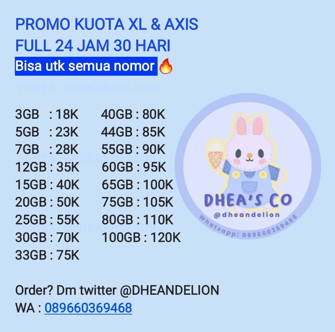 Dhea : OPEN Kuota 🐱 - Fastresp chat ke WA! - Jual tweet media