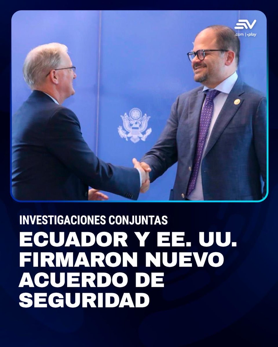 🤝Estados Unidos y Ecuador firmaron un nuevo acuerdo de cooperación para enfrentar al crimen organizado. La Oficina de Seguridad Nacional dará asistencia técnica, capacitación y entrenamiento a la Policía Nacional. 💻 bit.ly/4eu5sIk