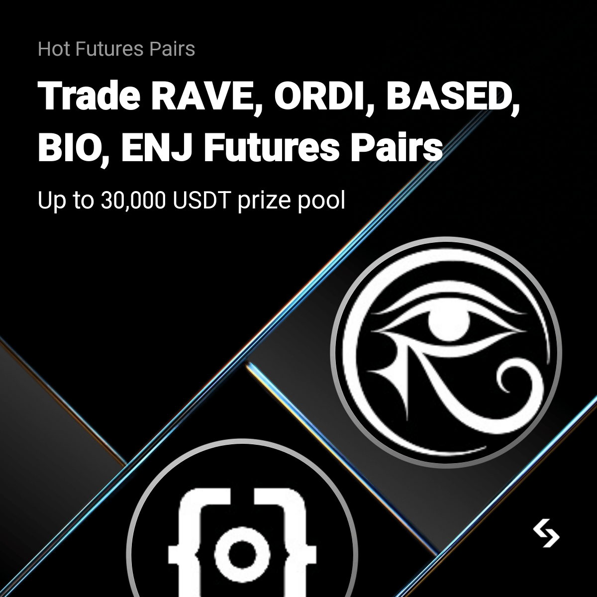 bitgetvietnam's tweet image. 🏪 Super pair:  RAVE, ORDI, BASED, BIO, ENJ share 30,000 USDT

✅ Complete tasks to get Mystery Boxes

- First 1000 new users: trade 1000 USDT, deposit 100 USDT 
- First 200 users: daily futures trade 10,000 USDT 
- First 200 users: futures trade 300,000 USDT 

🏆 Win: 1,000 USDT