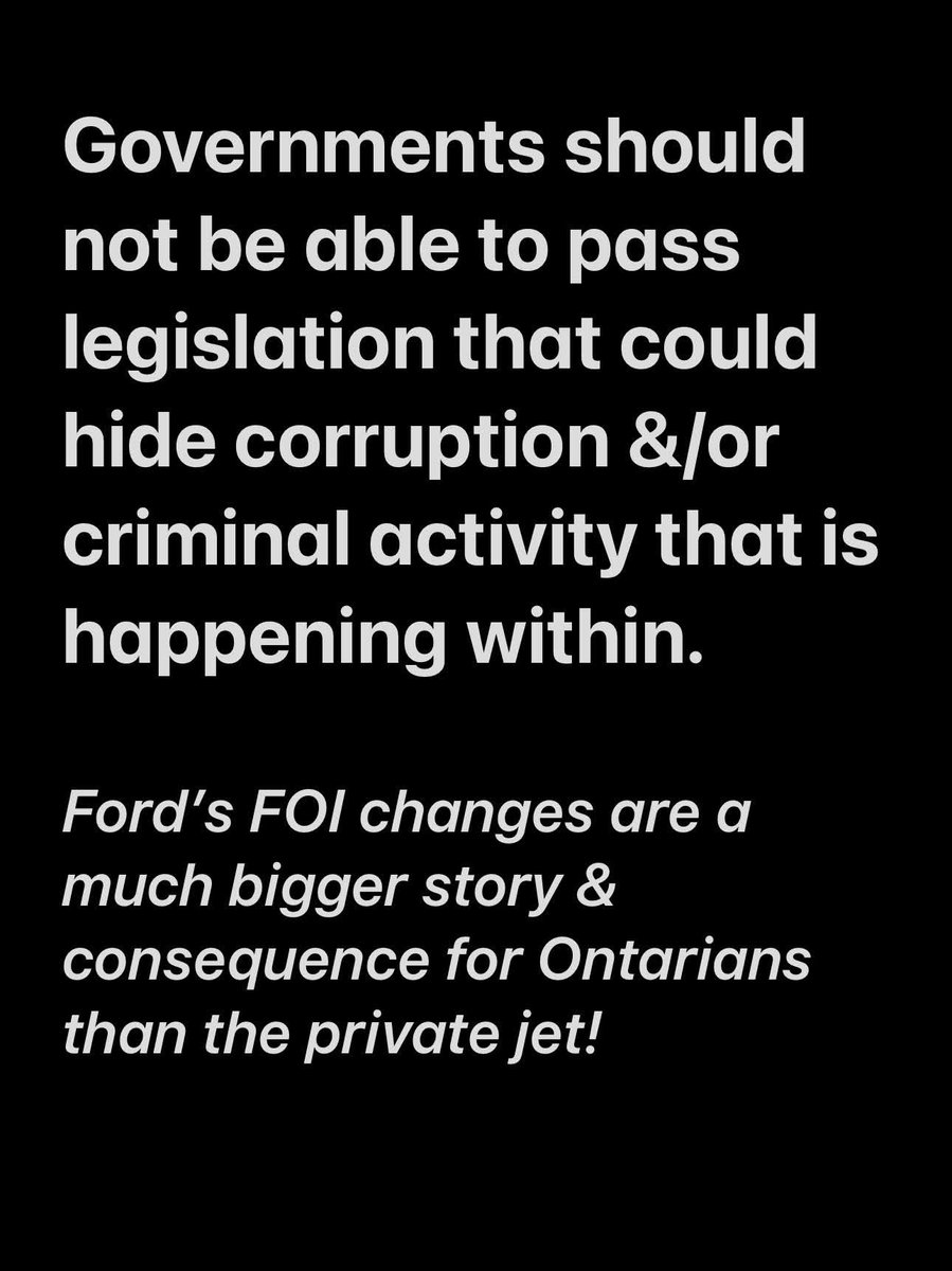 brian_downey1's tweet image. This is more important &amp;amp; consequential than the private jet!

The Ford government has filed a motion in the legislature that tees it up to bypass public hearings on the controversial freedom-of-information system restrictions it's proposed — &amp;amp; potentially make them law this week!