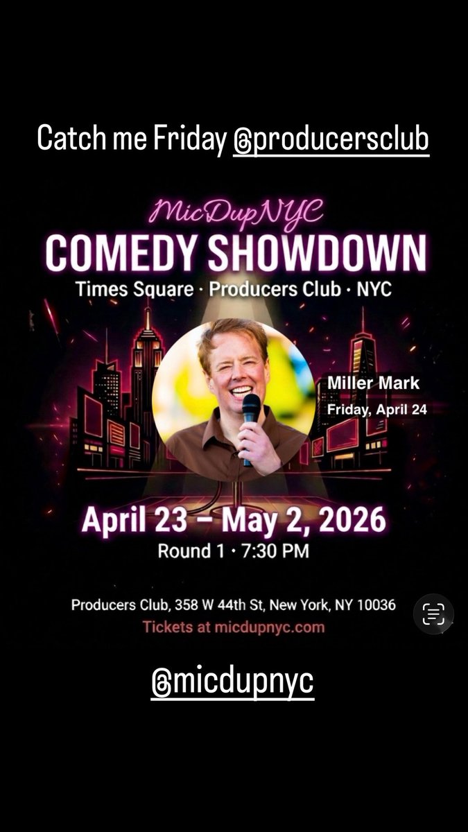 themillermark's tweet image. @micdupnyc #standupcomedy #nyc #friday