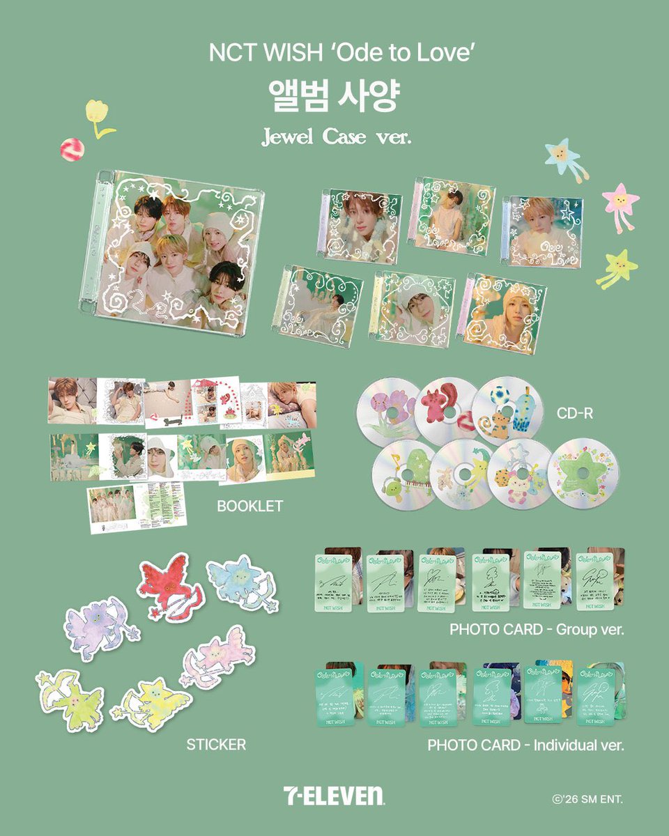 รับหิ้ว NCT WISH NCT WISH '𝐎𝐝𝐞 𝐭𝐨 𝐋𝐨𝐯𝐞' jewel case LUCKY DRAW 7-eleven

🪽 อัลบั้มละ 400.- (มัดจำ 200) ส่งกลับ ✈️
🪽 บั้มสุ่ม 1 จาก 7 / การ์ดสุ่ม 1 จาก 6 
📮 ค่าส่ง 40 บาท
📍สั่งซื้อ DM 

#ตลาดนัดnctwish  #ตลาดนัดnct