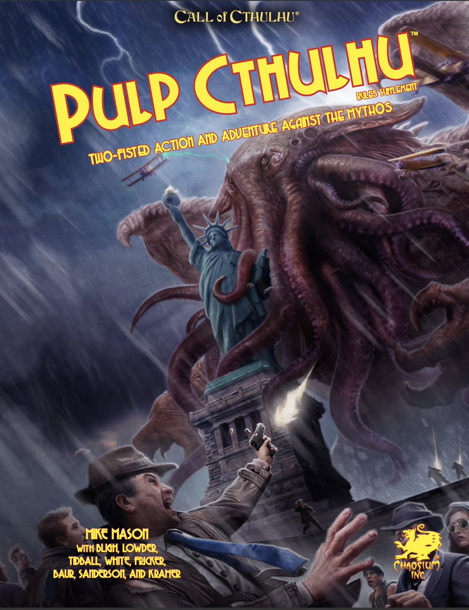 gknout's tweet image. Hive five to @moosematson @dimestorecaesar @danpullenbooks @AdamRackoff &amp;amp; @MovieKessler
for completing their second Pulp Cthulhu adventure, 'Waiting for the Hurricane'. #PulpCthulhu aka #CallofCthulhu fucking rules!