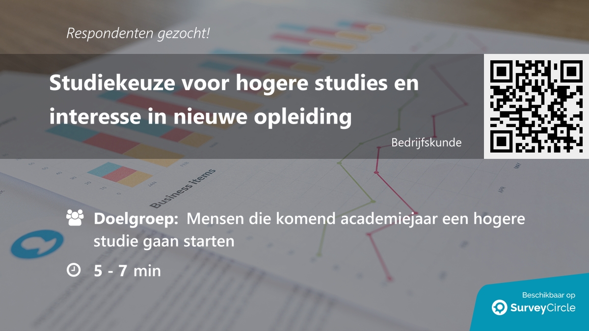 daily_research's tweet image. Respondenten gezocht voor onderzoek!

Onderwerp: "Studiekeuze voor hogere studies en interesse in nieuwe opleiding" surveycircle.com/78T9L4/ via @SurveyCircle #HogeschoolPXL

#studiekeuze #marketing #leadership #management #HogerOnderwijs