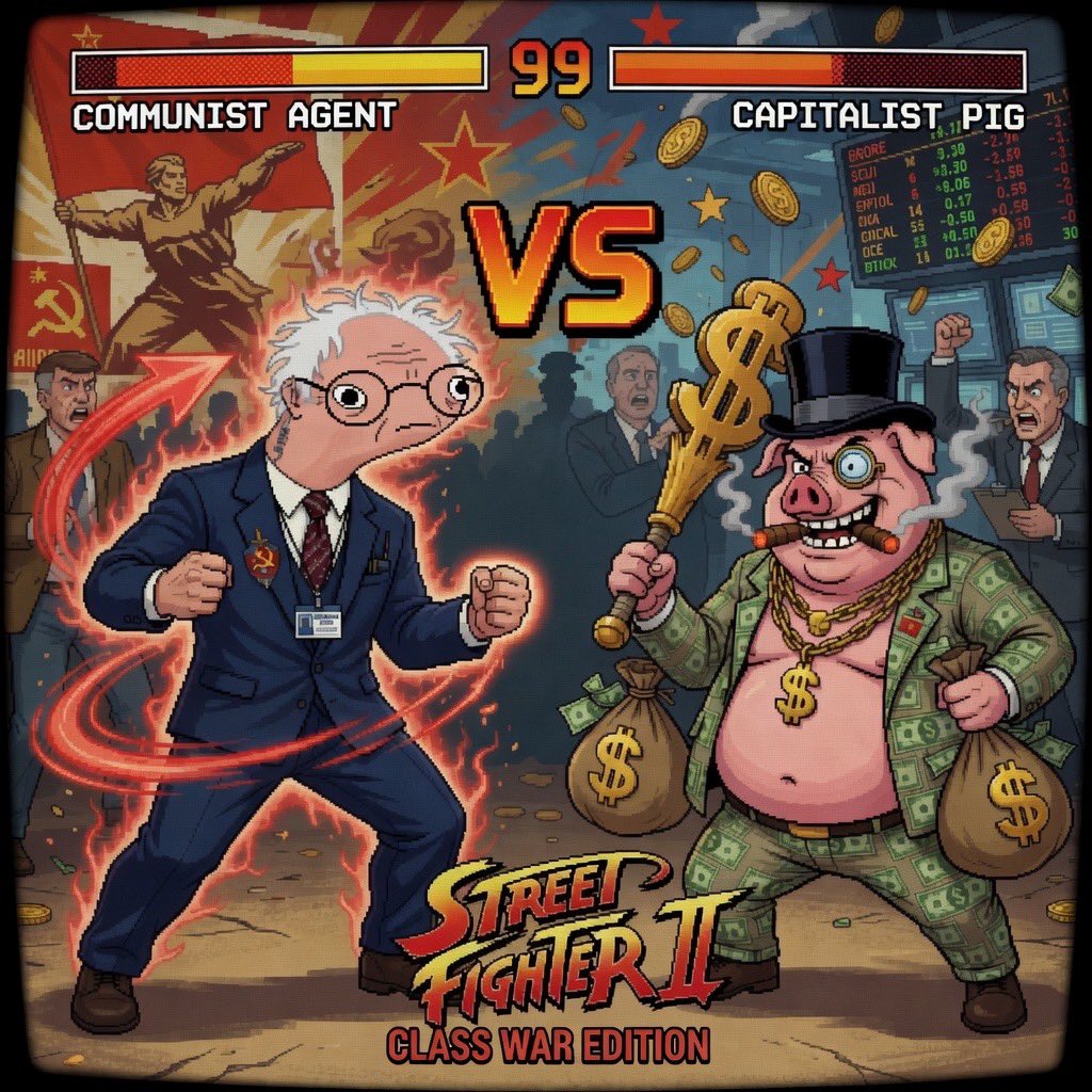 gnarrrrboots's tweet image. Communist Agent ☭  VS Capitalist Pig 🐽 

Round 1 FIGHT

$Burnie