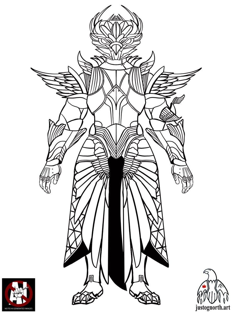 Just_OG_North's tweet image. Talon Unrivalled Armour set on my Warlock. Ready for colour. WIP 🚧.  #destiny2 #destiny2art #justognorth #digitalartist #digitaldrawing
