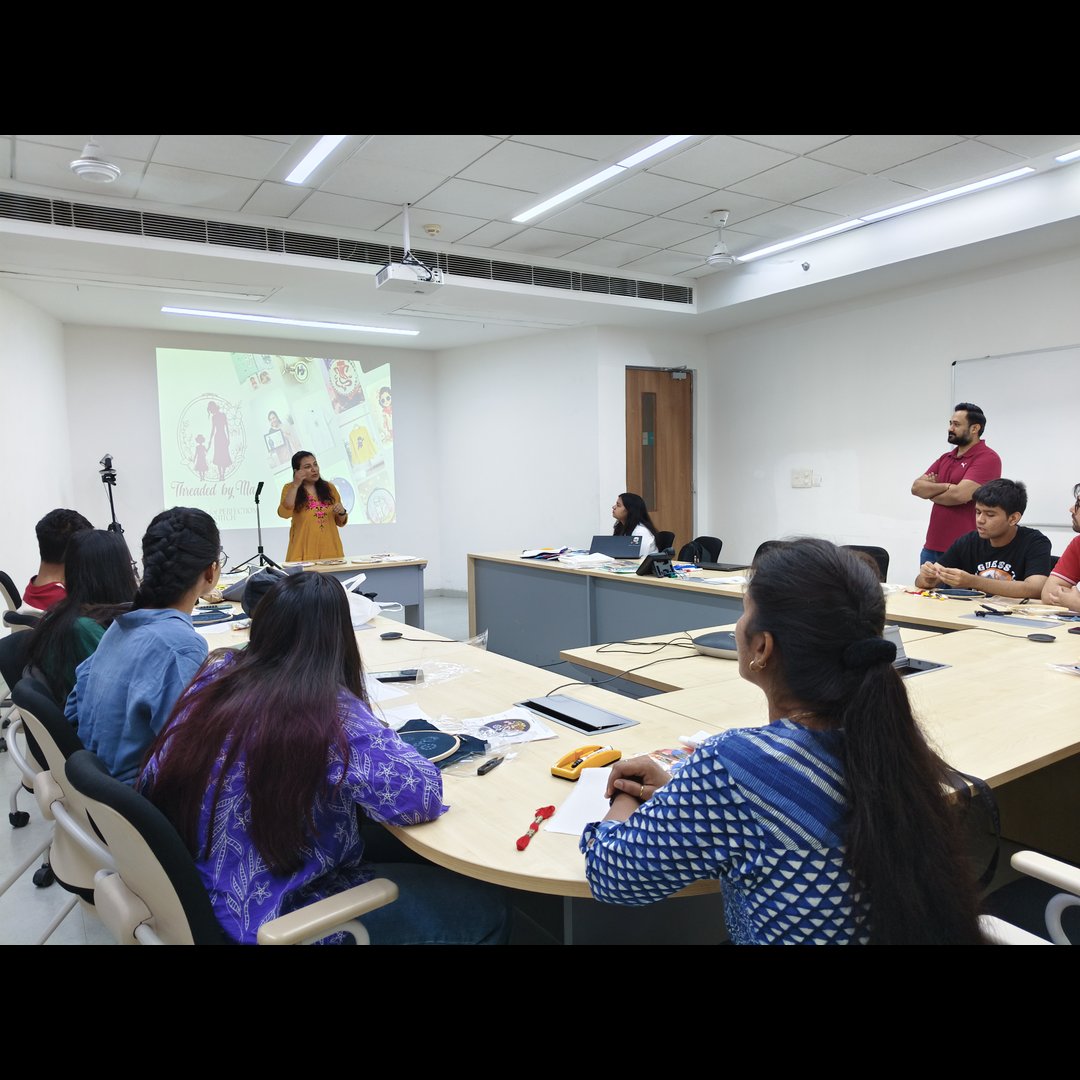 hcdiiitd's tweet image. 🧵✨Glimpses from the Hand Embroidery Workshop 2026 at IIIT-Delhi (8 April 2026)! Participants explored embroidery as a mindful, creative practice—blending craft with design &amp;amp; AR. An engaging and inspiring hands-on experience! 🎨#IIITDelhi #HCD #HandEmbroidery #DesignWorkshop