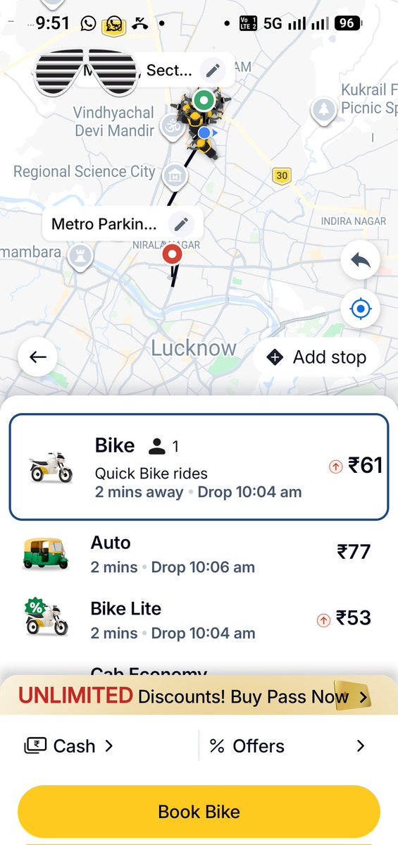 chatakhchatpati's tweet image. Always #compare prices before booking a #ride 
Same destination can cost around 20 % costlier.
Uber  44.11 and @rapidobikeapp 53.00
Be #smart
#jaagograhakjaago