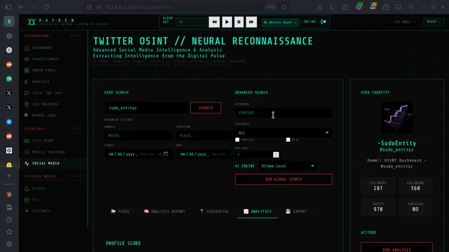 sudo_entityz's tweet photo. Build a tool for Twiiter and reddit OSINT, also behaviour and sentiment analysis.
🔗 Repository
👉 https://t.co/xMz9uyA52j
⚡ Features
📡 Real-time social data aggregation
🧠 Sentiment and behavioral analysis
🌐 Community and network mapping https://t.co/JKVu7RsK0M