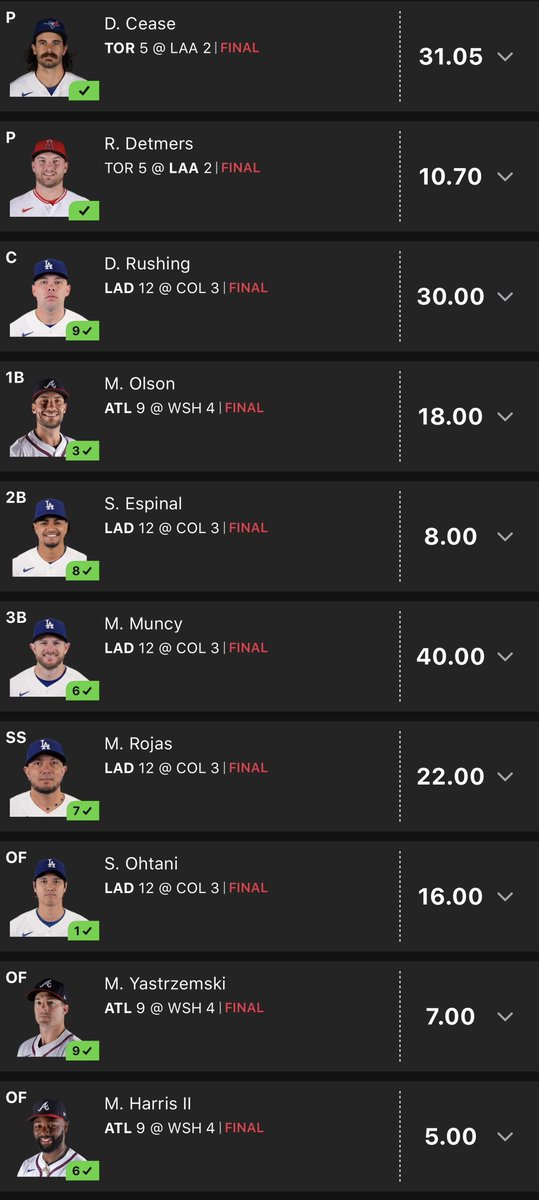 dfskitchen's tweet image. ABSOLUTELY SENSATIONAL NIGHT OF MLB HERE IN THE KITCHEN 🤑🤑🤑🤑

#Draftkings #MLB #DFS