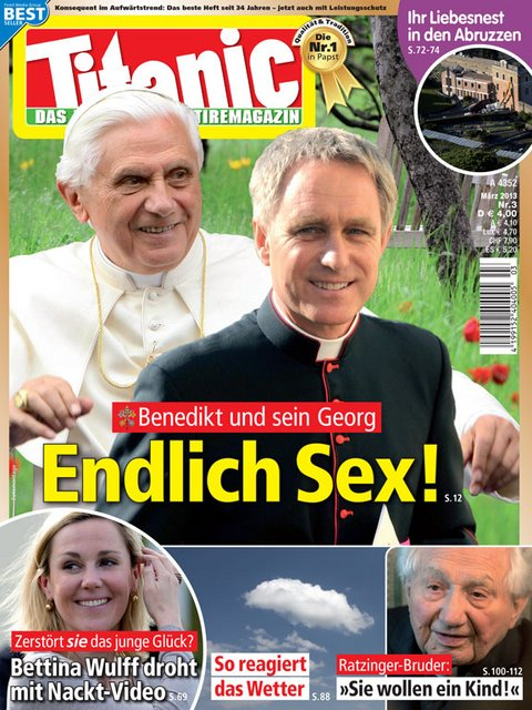 monsgg's tweet photo. no encuentro el ejemplar del 2008 pero encontré el de 2013 🤣🤣🤣🤣🤣🤣:“Su amorío en los Abruzos” (páginas 72–74) “Benedict/ y su Georg” “¡Por fin sexo!” (página 12) “Hermano de Ratzinger: ‘¡Quieren un niño!’”) https://t.co/N0GGNX05QT