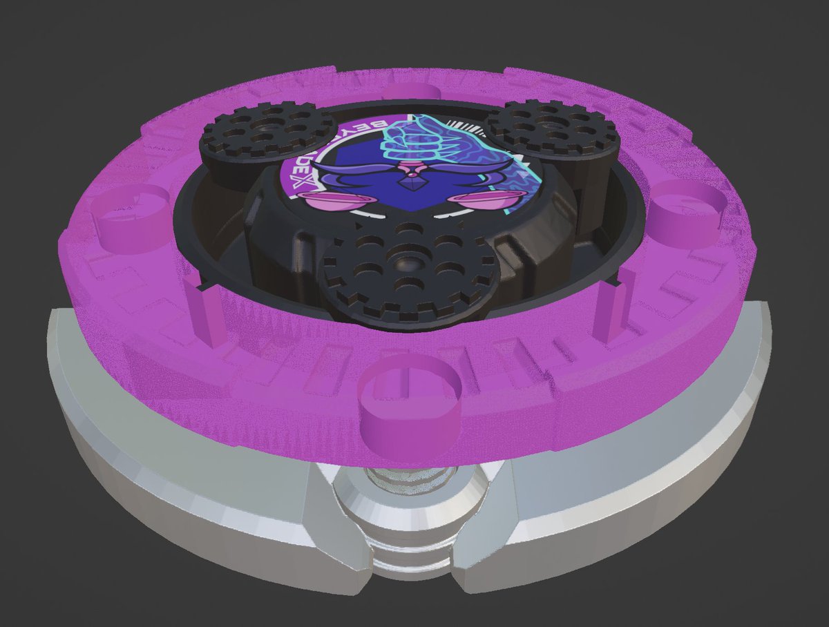 Camanchaca_beys's tweet image. Eternal Balance 9-60 At
This is a stamina type UX homage to Flame Libra from MFB
The upper plastic part is spring loaded and works like Deep Chaos from Burst
The bit is called Atomic. It is 2mm shorter than normal bits, and is free spin like FB
#BEYBLADEX #Beyblade #3Dmodeling