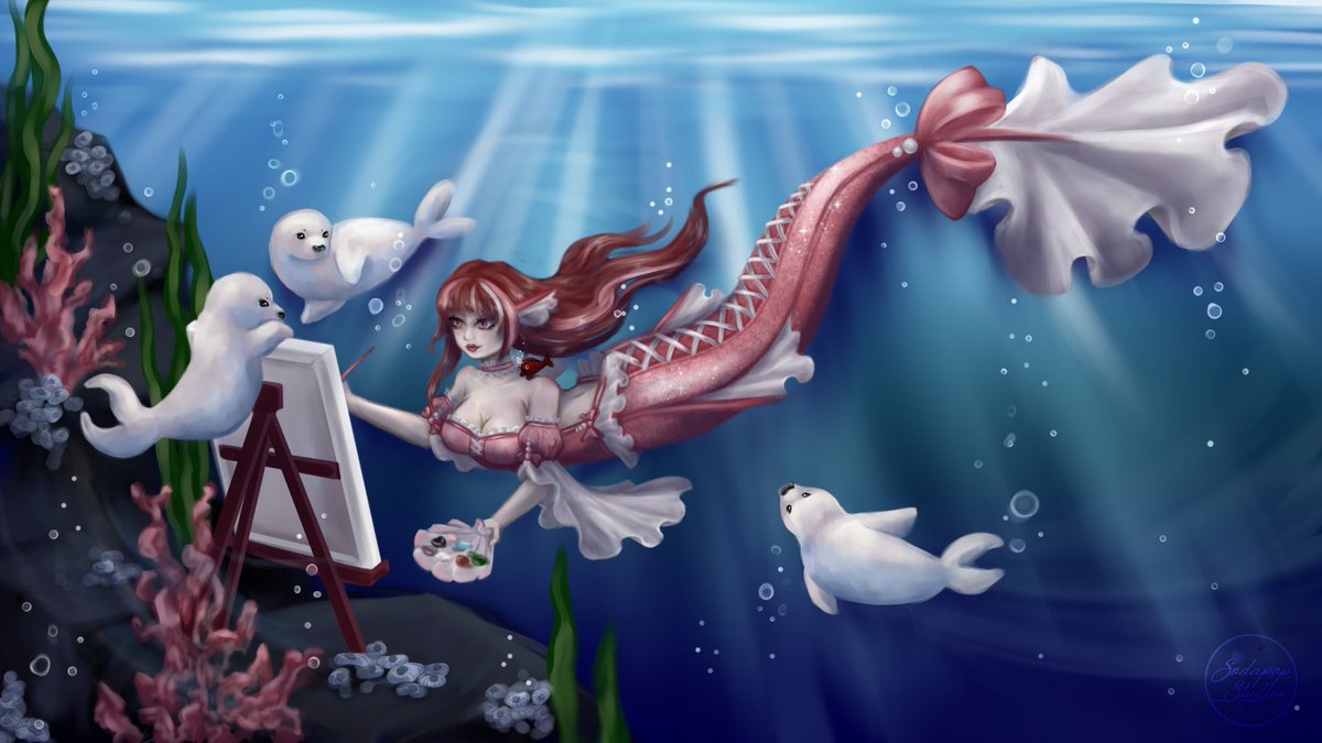 Sodapop_Studios's tweet image. Latest piece by yours truly~ 
Turning our vtuber friendo MysticMint_ on Twitch into a mermaid!! 

Commissions currently open: links in bio~ 

#CommissionedArt #mermaid #selkie