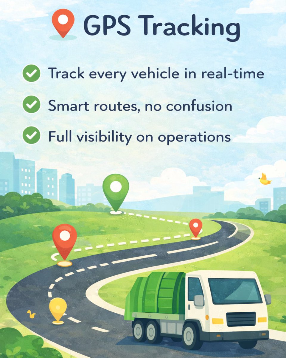 DVertex247's tweet image. From real-time GPS tracking to complaint management, workforce monitoring, and powerful analytics — every system plays a role in creating cleaner, more efficient cities.

#SmartCity #WasteManagement #SaaS #UrbanTech #DigitalIndia #SmartGovernance