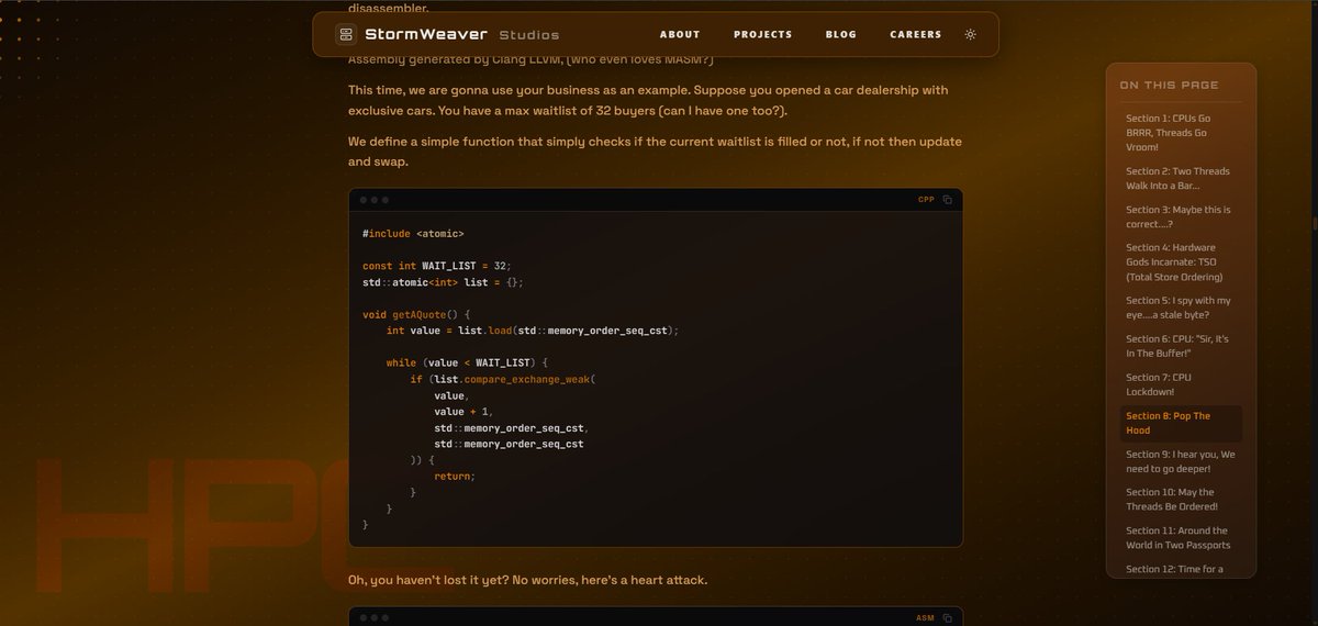 weaver_storm's tweet image. #HPC #CPlusPlus #CPP #SystemsProgramming #Concurrency #Atomics #Multithreading #MemoryModel #LowLevelProgramming #PerformanceEngineering #ComputerArchitecture #Assembly #x86 #LLVM #Clang #GCC #ParallelProgramming #HighPerformanceComputing #SoftwareEngineering #ComputerScience