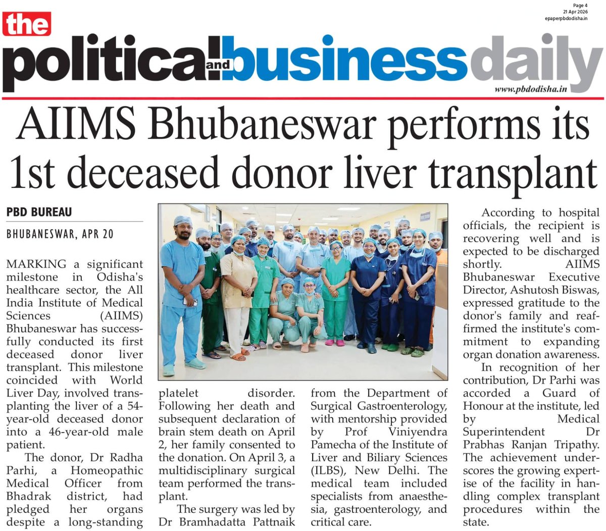 AIIMSBhubaneswr's tweet photo. Deceased Donor Liver Transplant @AIIMSBhubaneswr 

@MoHFW_INDIA 
@HFWOdisha https://t.co/3MPhuTQlBv