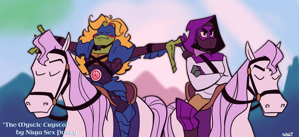 sariphantom's tweet photo. The horses were hard to draw, but I love how everything turned out in the end #rottmnt #riseofthetmnt #rottmntleo #rottmntdonnie https://t.co/xSBgEFXXv6