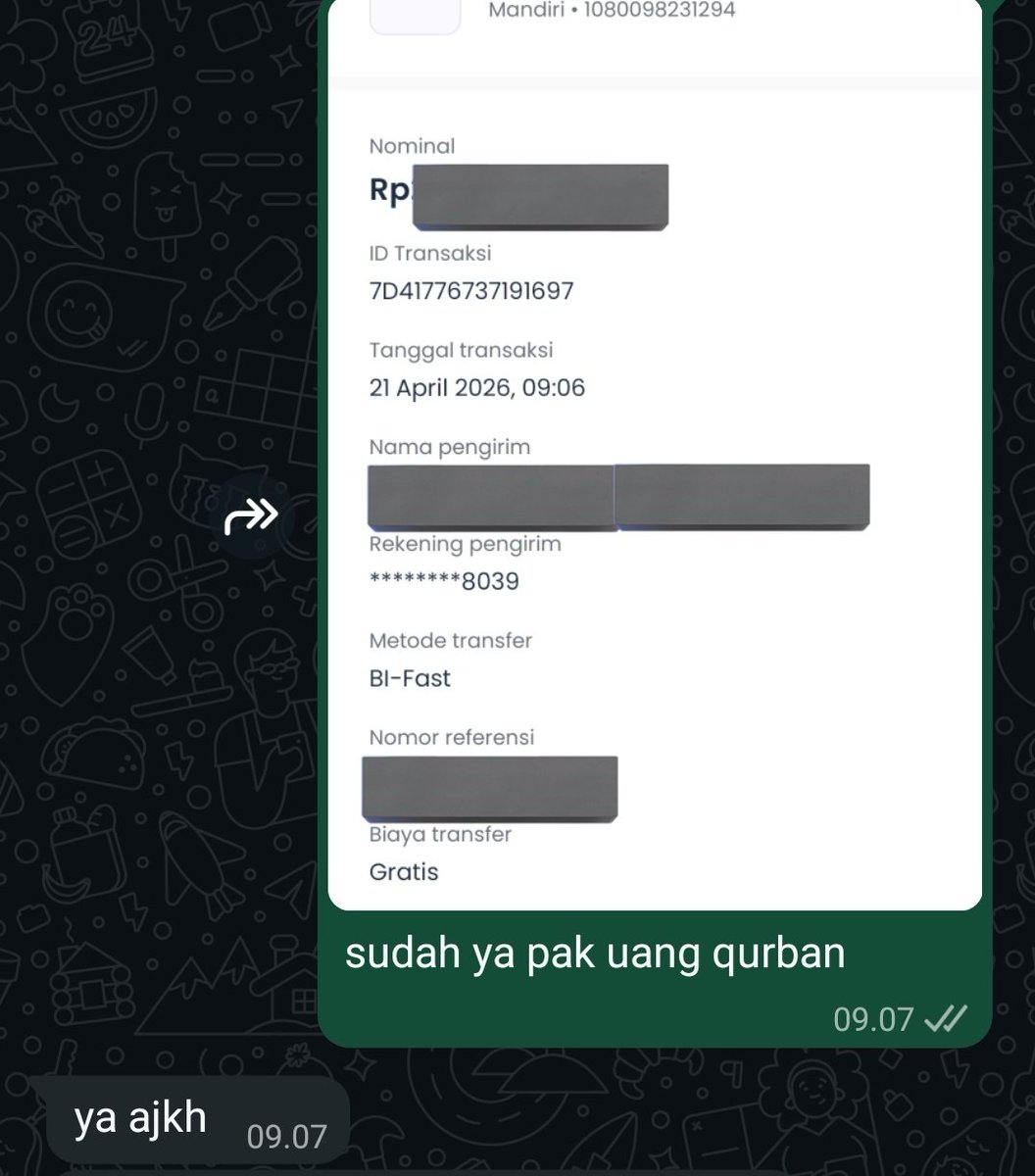 mysunshine_43's tweet photo. Alhamdulillah, finally kelar juga urusan qurban 🥺
Kalau tahun kemarin nabung 3 bulan sebelum, tahun ini belajar nabung 6 bulan sebelum

Nggak mau lagi jadi tim mepet-mepet 😭 next coba mulai dari 11 bulan sebelum yaa https://t.co/XI2pDHCiSb
