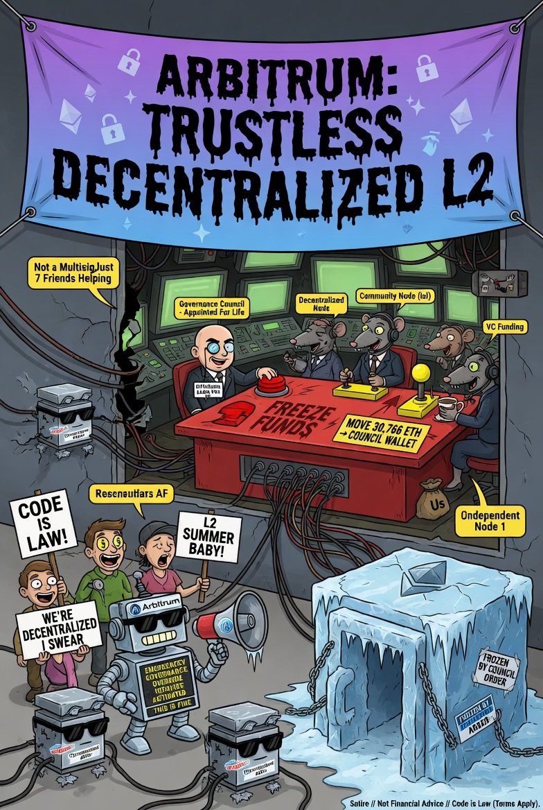 <a href="/arbitrum/">Arbitrum</a> This is bullshit. Everyone keeps bragging about decentralization, yet this goes completely against it