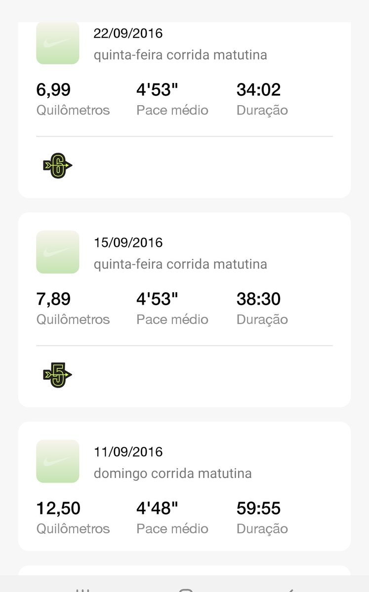 Estava olhando o histórico dos meus treinos antes da lesão e olha esses pace. Pra uma pessoa de 1.90 era bom demais. Não foi atoa que esfarelei os dois calcanhares