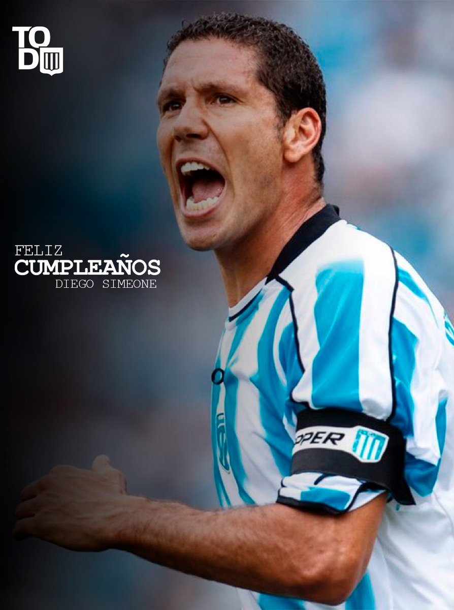 Todo_RacingOK's tweet photo. 🎂 Hoy está cumpliendo años Diego Pablo Simeone, ex jugador y entrenador de la Academia.

💙🤍 ¡#Racing es tu casa, Cholo! https://t.co/Uo6eU6RQdo