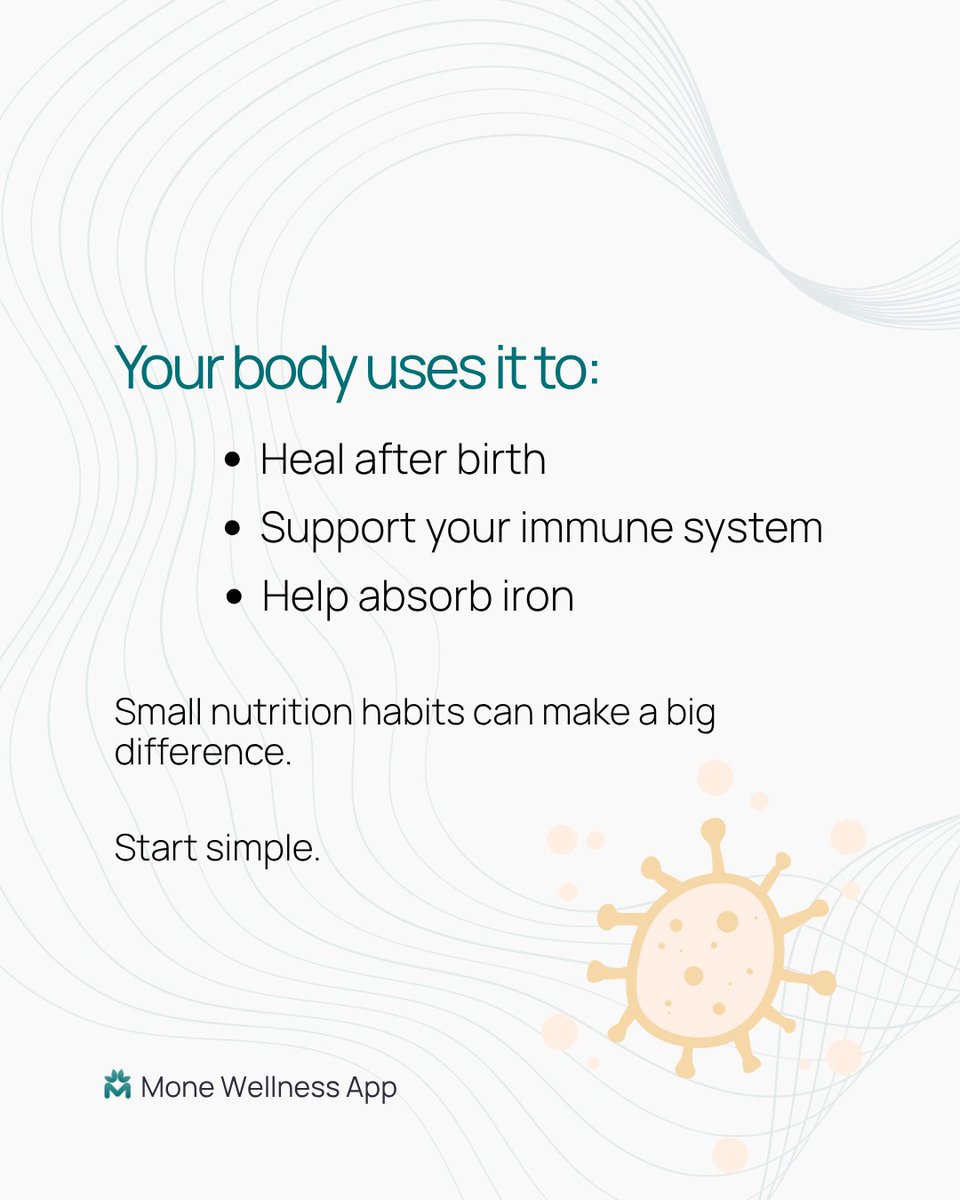 monewellnessapp's tweet image. Postpartum isn’t just about the baby. Your body is still recovering too.🤱

Vitamin C matters more now for healing, energy, and immunity.

Start small:
🍊 fruit in the morning
🍓 quick snacks
🥦 one veggie a meal

Simple habits go a long way 💛

#postpartumhealth  #nutrition