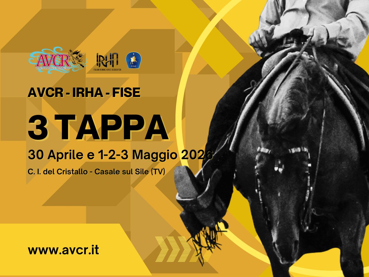 AvcrReining's tweet image. 💥 #STALL #MAP 💥
3 tappa AVCR-IRHA-FISE 2026

Online la #planimetria dei #box per l'evento del 30 APRILE e 1-2-3 MAGGIO 2026 presso il #CircoloIppicoDelCristallo di Casale sul Sile (TV).

Scarica ora!
👇👇👇
avcr.it/campionato-reg…

#Reining #AvcrReining