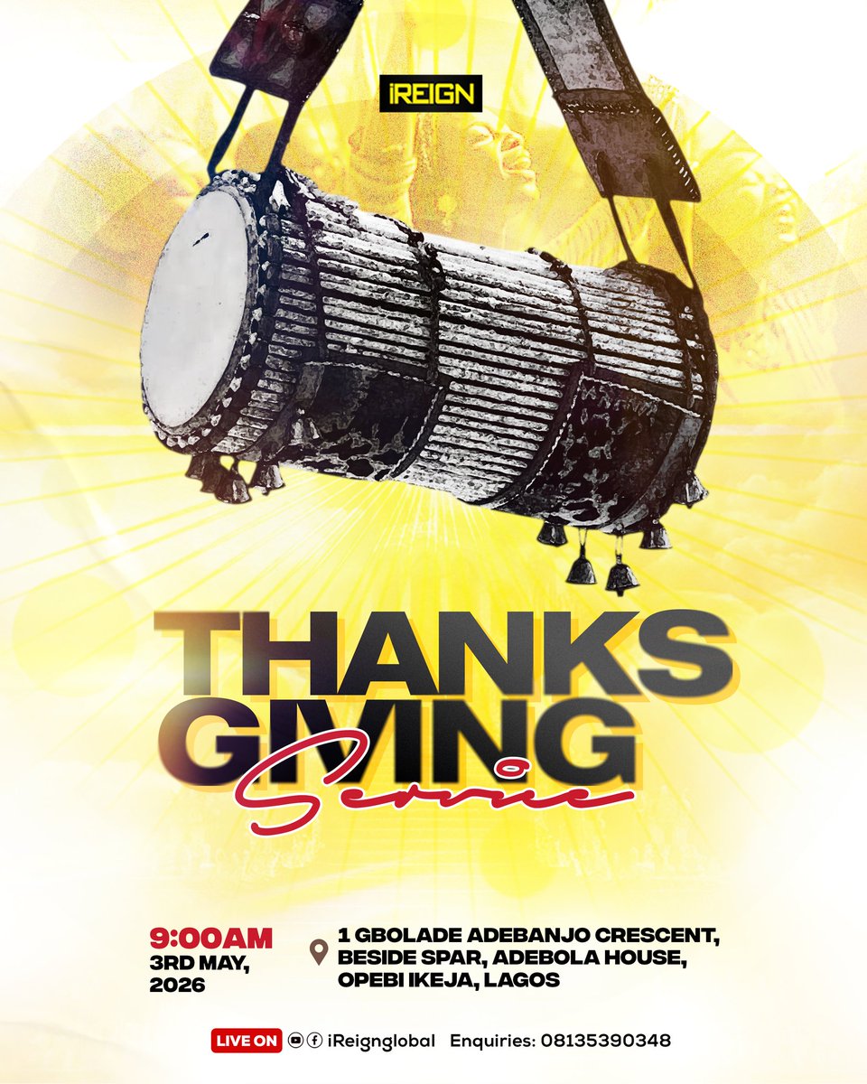 iReignGlobal's tweet image. Gratitude looks good on you and it sounds even better when we give it together🙌 
Join us for a powerful Thanksgiving Service — as we count our blessings, testify, and dance to the goodness of God💃
Come with your praise, your family, and a heart full of gratitude🎉
#Thanksgiving