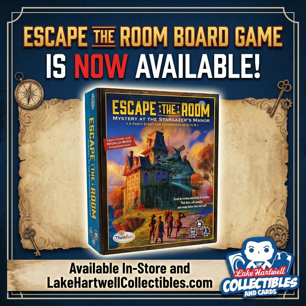 LakeHartwellCCS's tweet image. 🔐🧩 Escape the Room Board Game is NOW AVAILABLE!
Can you solve the mystery before time runs out? Perfect for game nights with 2–8 players!
Grab yours in-store or online 👉 LakeHartwellCollectibles.com
#BoardGames #GameNight #EscapeRoom #NowAvailable