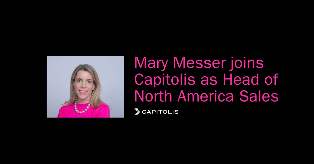 Capitolis_Inc's tweet photo. (1/3) We’re excited to share that Mary Messer has joined Capitolis as Head of North America Sales!

https://t.co/3qYrxqhY5H https://t.co/hpJZM3idhx
