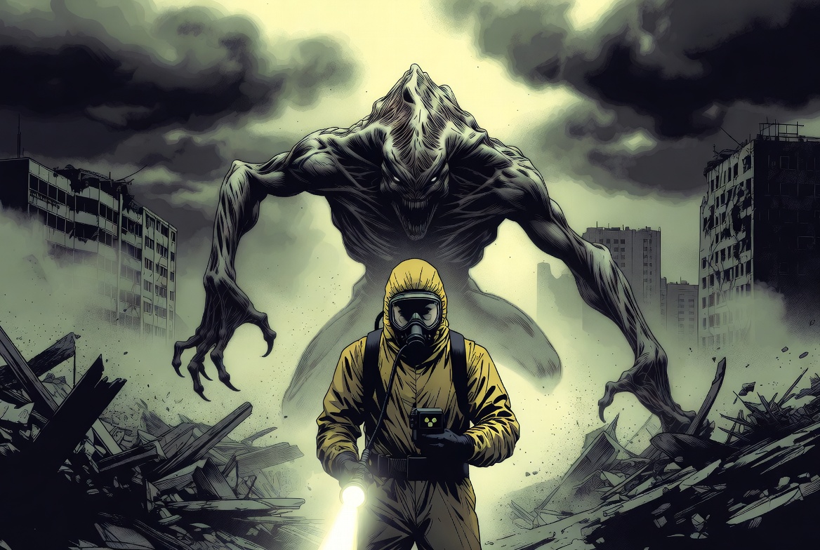 LameNameForAMen's tweet image. No one is safe anymore ☢️

A world on the edge of collapse 🌫️
Now overrun by creatures altered by radioactive mutation ⚡👁️

What was once human… is no longer recognizable.
Survival isn’t guaranteed — it’s earned 💫
#Comics #AIArt #SciFi