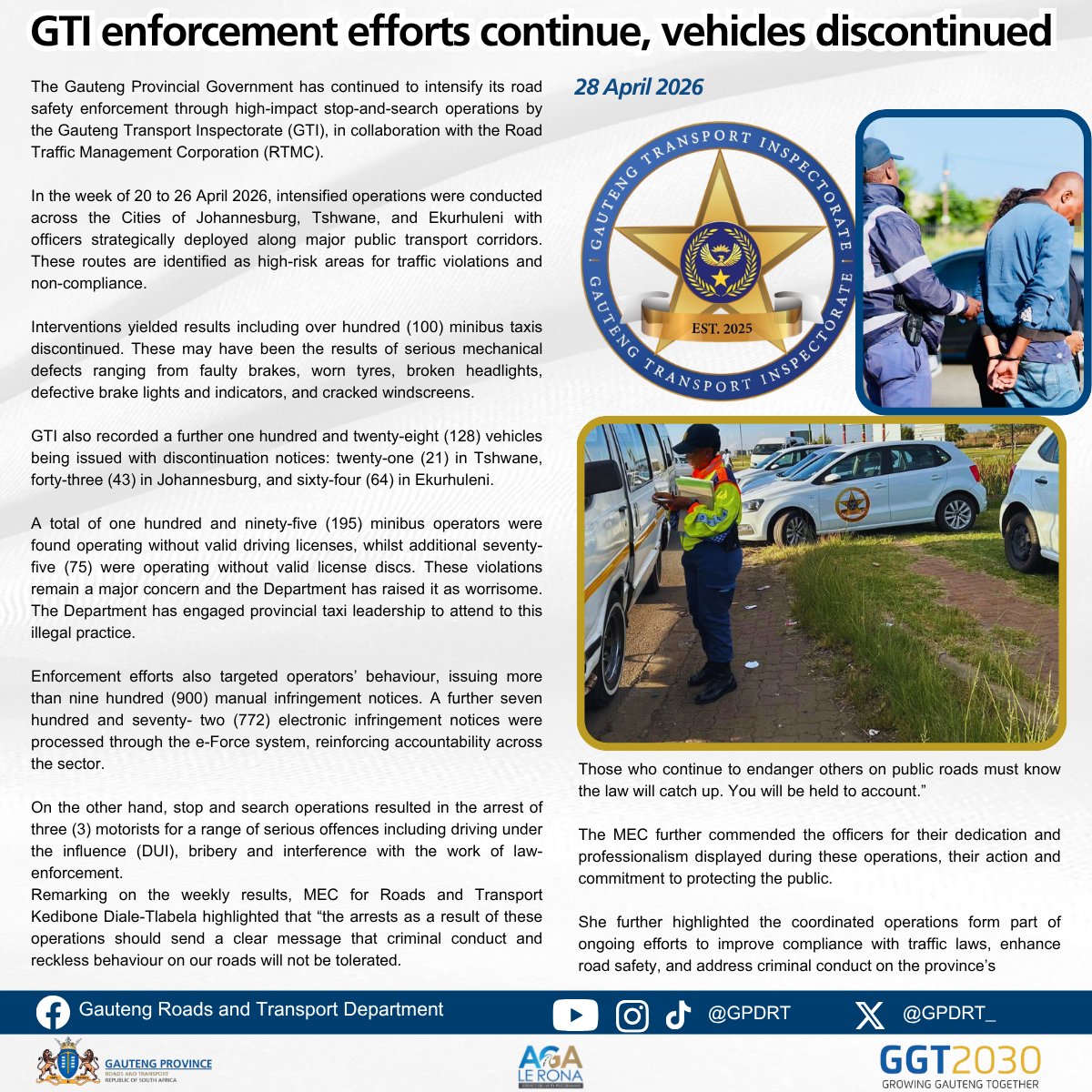 GP Roads and Transport tweet media