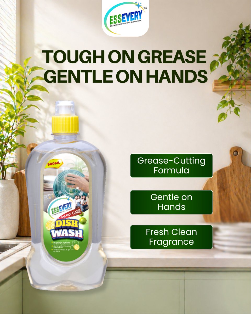 EssEvery's tweet image. Greasy dishes after every meal? 

Try EssEvery Dish Wash — tough on grease and perfect for everyday cleaning.

#EssEvery #dishwash #kitchencleaning #greasefree #homecare